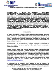 Modelo de Convenio para la Mejora de Desempeño y Resultados Gubernamentales  – DIF – Huixquilucan – Sigamos Creciendo